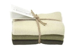 Solwang Design Vaatdoekjes 25 X 25 Cm Katoen Olive 3 Stuks