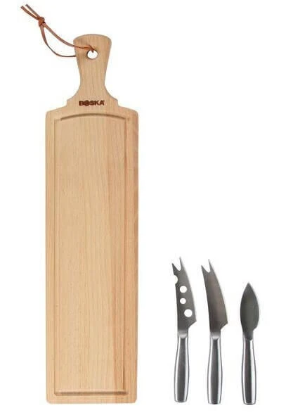 Boska Amigo Kaasset 44,5 Cm Hout/rvs 4-delig 3 Boska Amigo Kaasset 44,5 Cm Hout/rvs 4-delig