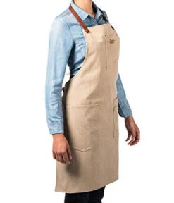 Alaskan Maker N°325 Schort Met Nek- En Middelband Katoen Beige