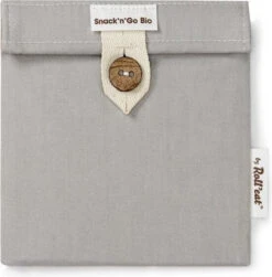 By Roll'eat Snack'n'Go Bio Herbruikbare Snack Bag 18 X 18 Cm Katoen Grijs
