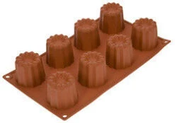 Silikomart Bakvorm 8 Bordelaises ø 5,5 Silicone Bruin