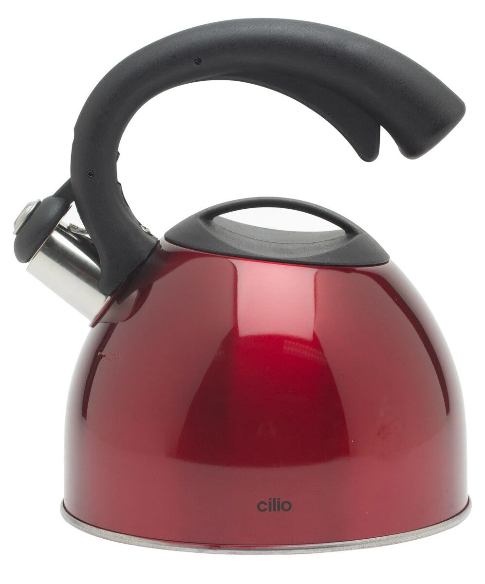 Cilio Fluitketel 2,5 Liter Rvs Rood 3 Cilio Fluitketel 2,5 Liter Rvs Rood