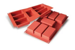 Silikomart Bakmat 7 Rechthoeken 8,7 X 4,8 Cm Silicone Bruin