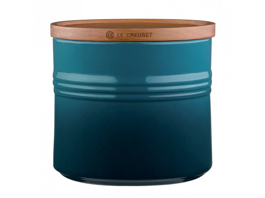 Le Creuset Voorraadpot Met Houten Deksel 14 X 12 Cm Aardewerk Deep Teal 3 Le Creuset Voorraadpot Met Houten Deksel 14 X 12 Cm Aardewerk Deep Teal