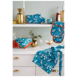 Ulster Weavers Cranes Lange Pannenlap Katoen Blauw -Keukengerei Verkoop cranes