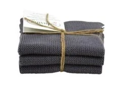 Solwang Design Vaatdoekjes 25 X 25 Cm Katoen Dark Steel Grey 3 Stuks