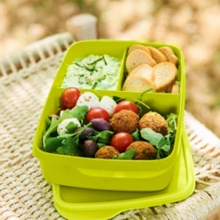 Tupperware Portion & Go Lunchbox Kunststof Groen -Keukengerei Verkoop goed3
