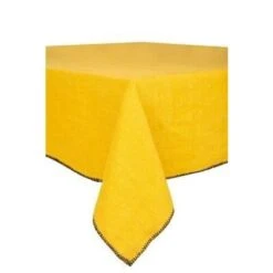 Haomy Letia Tafelkleed 170 X 170 Cm Linnen Saffraan