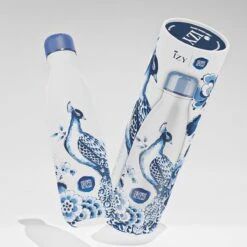 IZY Bottles X Heinen Delfts Blauw Drinkfles 500 Ml Peacock Rvs -Keukengerei Verkoop izy bottles x peacock product picture 2 min