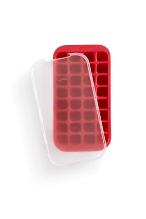 Lekue Lekué Ijsblokjesvorm Met Houder En Deksel 32 Vakken Silicone Rood
