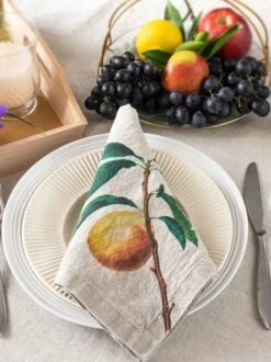 Oldenhof Fruits Servet 45 X 45 Cm Linnen 6 Stuks -Keukengerei Verkoop linoroom napkins fruits vertical lowr14