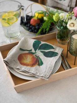 Oldenhof Fruits Servet 45 X 45 Cm Linnen 6 Stuks -Keukengerei Verkoop linoroom napkins fruits vertical lowr4