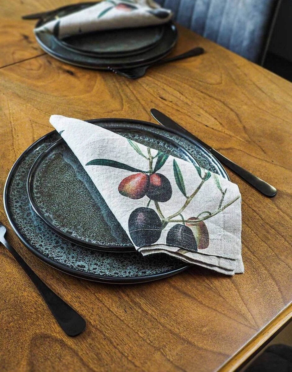 Oldenhof Olives Servet 45 X 45 Cm Linnen 6 Stuks 3 Oldenhof Olives Servet 45 X 45 Cm Linnen 6 Stuks