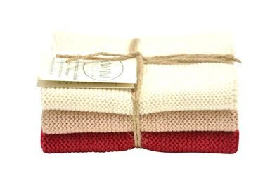 Solwang Design Vaatdoekjes 25 X 25 Cm Katoen Nature/Nougat/Deep Red 3 Stuks 3 Solwang Design Vaatdoekjes 25 X 25 Cm Katoen Nature/Nougat/Deep Red 3 Stuks