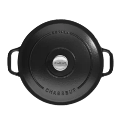Chasseur Braadpan 4 Liter ø 24 Cm Gietijzer Mat Zwart -Keukengerei Verkoop round casserole black01