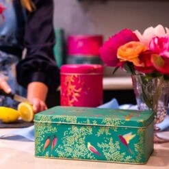 Sara Miller Green Birds Blik 19,5 X 15 Cm -Keukengerei Verkoop sm hr 0057 sq