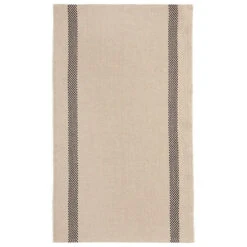 Charvet LUSTRUCRU Theedoek 75 X 45 Cm Linnen Beige/zwart Geblokt