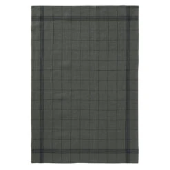 Charvet BISTROT Theedoek 80 X 51 Cm Linnen Geblokt Donkergroen