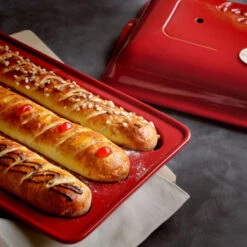 Emile Henry Baguettesvorm 39 X 24 Cm Aardewerk Rood -Keukengerei Verkoop univ 3